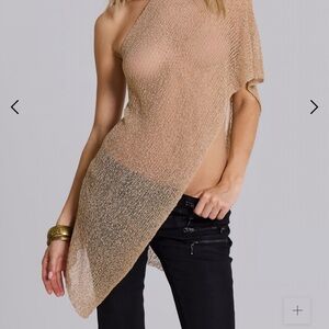 Jaded London One-Shoulder Tan Top